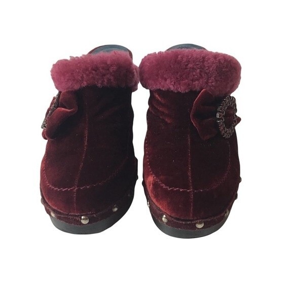 Via Spiga Ruby Velvet Mules Clogs 4" Size 7.5M New - Picture 3 of 7